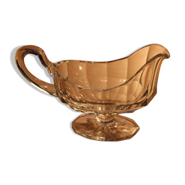 Art Deco molded glass sauceboat