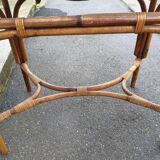 Bamboo and rattan side table, 1950s-1960s
