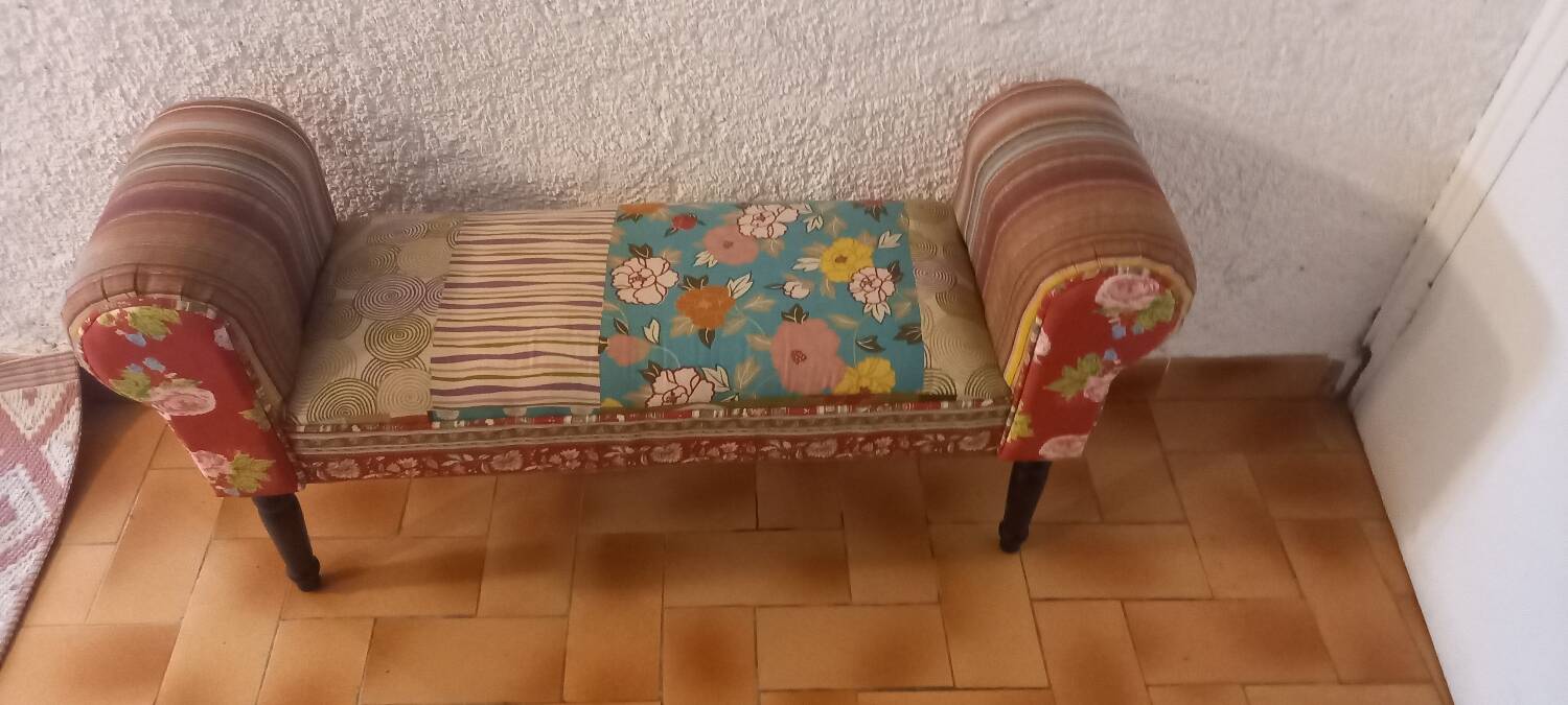 Bohemian chic decorative bench/end of bed
