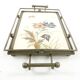 Art Nouveau tray, silver-plated brass, white porcelain, Austria, early 20th century