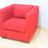 Fauteuil club forme cube vintage années 80