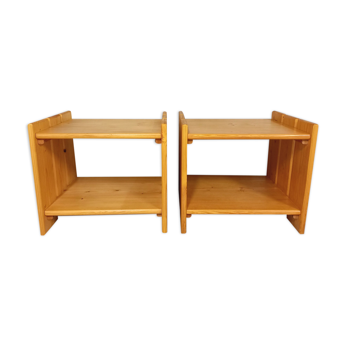 Pair of vintage pine bedside tables 70s 80s