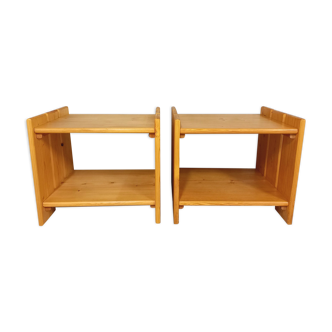 Pair of vintage pine bedside tables 70s 80s