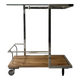 Vintage bar trolley in chrome steel and glass by Howard Miller circa 1970