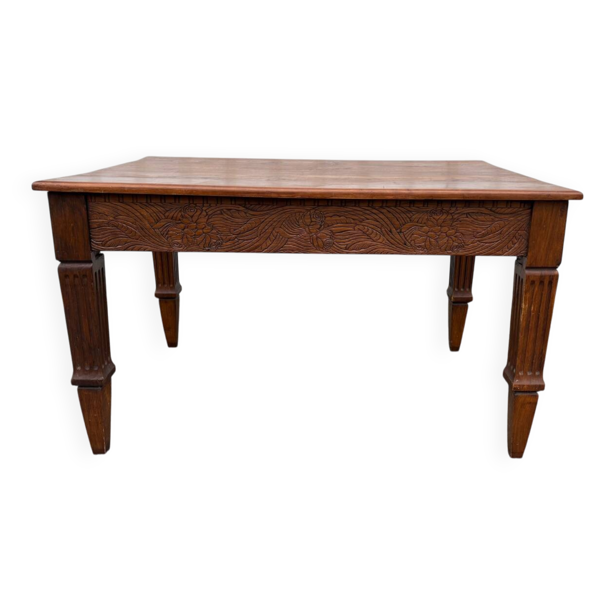 Art Deco table sculpted in solid wood