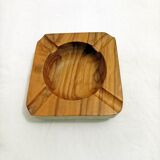 Old olive wood ashtray