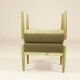 Pair of stools in sage green.
