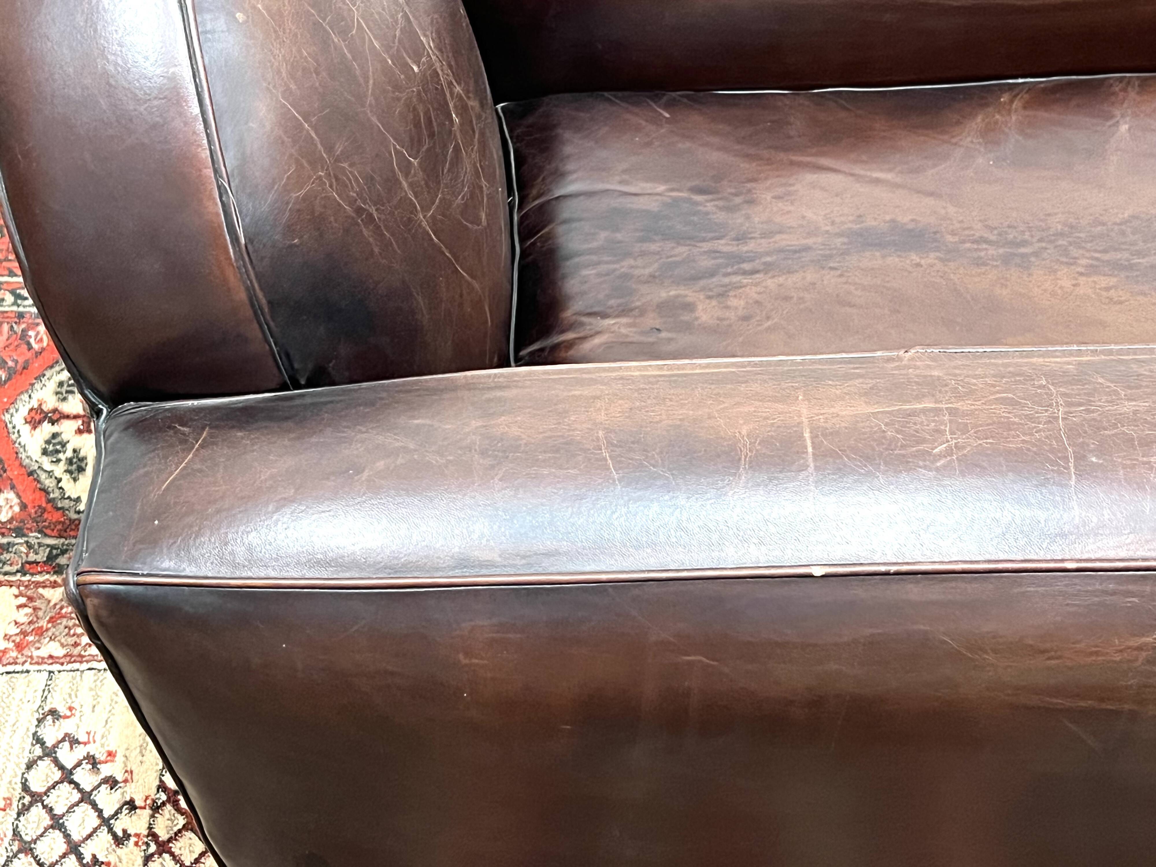Leather club armchair
