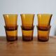 Set of 6 Duralex amber glasses