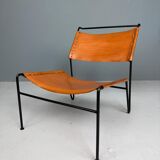 A. A. Dolleman Lounge Chair by Metz & Co, Mid-Century Leather & Metal