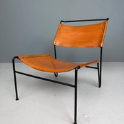 A. A. Dolleman Lounge Chair by Metz & Co, Mid-Century Leather & Metal