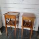 Pair of bedside tables with cherry wood lattices