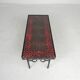 Brutalist mid-century tiled table, with 10 tiles and steel frame, 1960s.