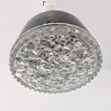 Metal and bubbled glass pendant light, Staff design, 1970s