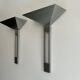 Pair of vintage geometric Vereinigte Werksatten wall lights, solid aluminum, Germany 1970s