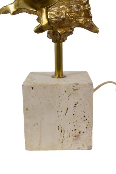 Maison Charles. Gilded bronze shell lamp. France, 1970s
