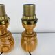 Pair of pine lamps, turned wood, vintage