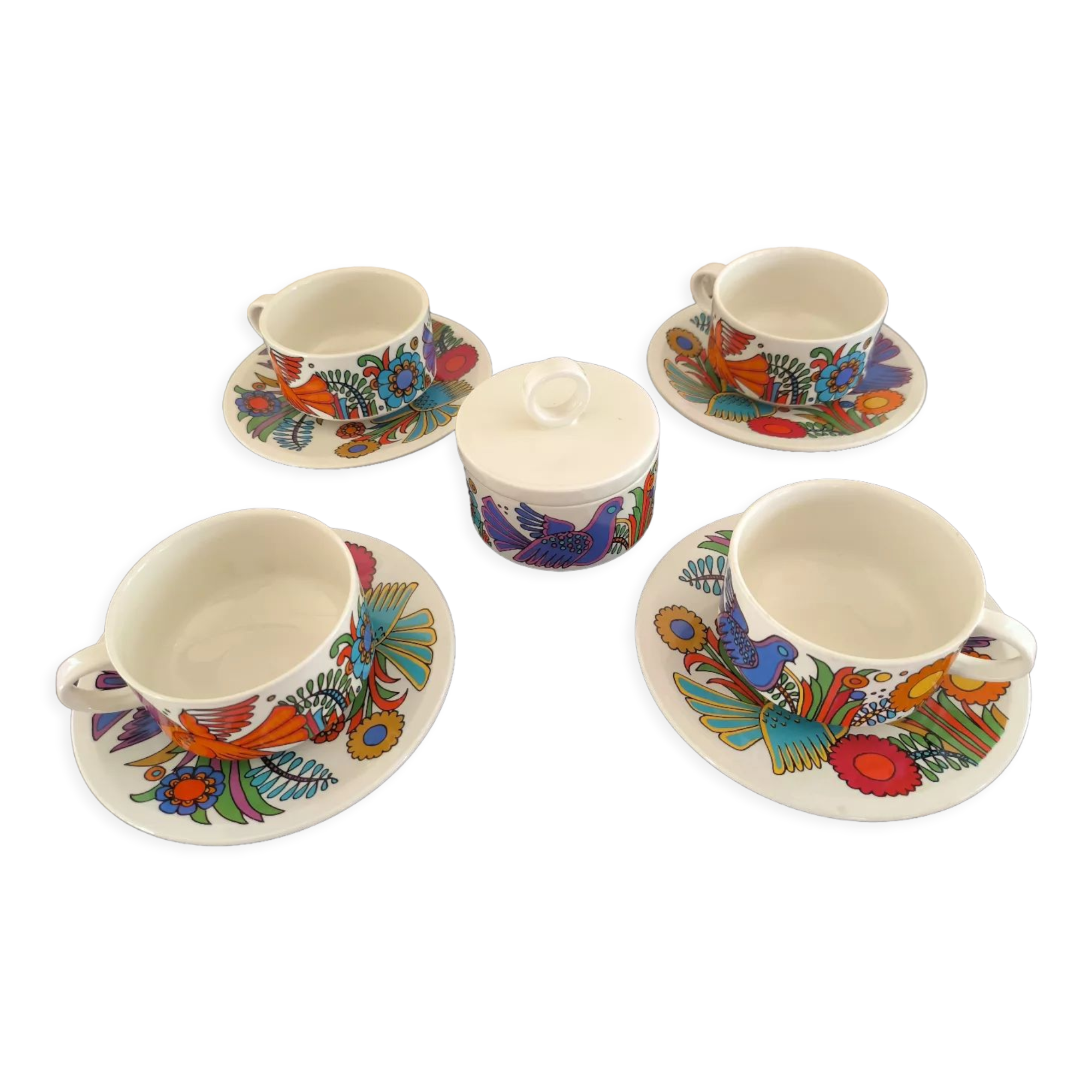 Set of coffee cups and the sugar bowl Acapulco of Villeroy and Boch