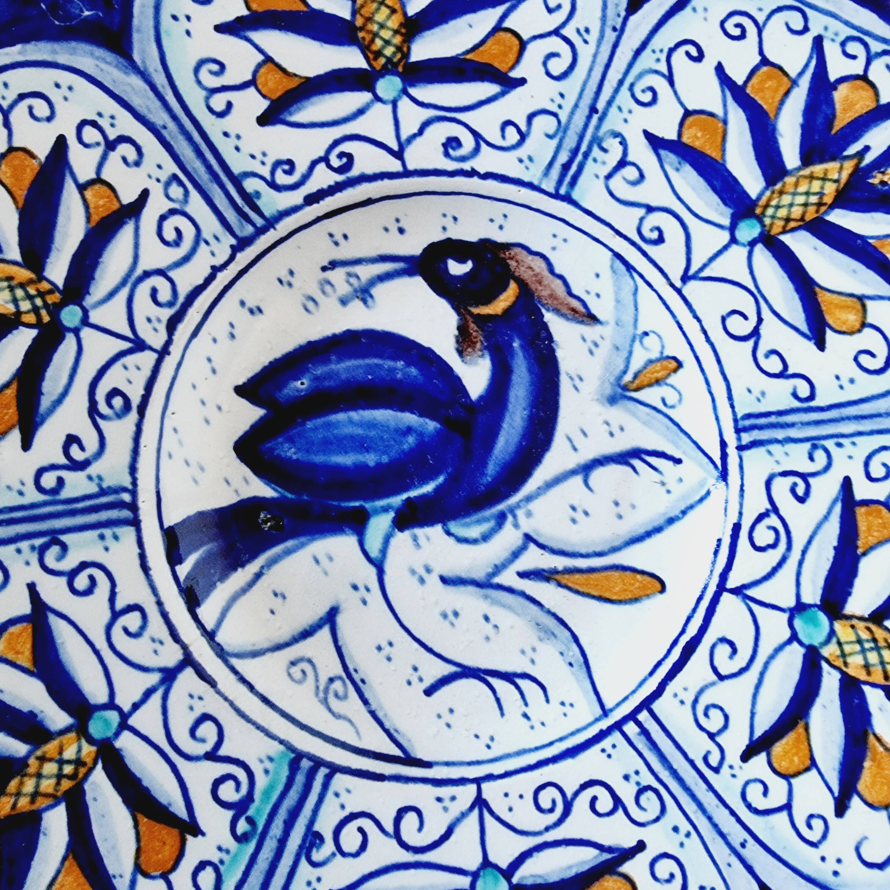 Antique Faenza soup plate made and hand painted in Italy and signed 1950s, p