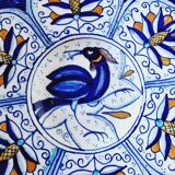 Antique Faenza soup plate made and hand painted in Italy and signed 1950s, p