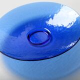 Mid-Century Murano Glass Plate: Cobalt Blue Guido Ferro Centerpiece