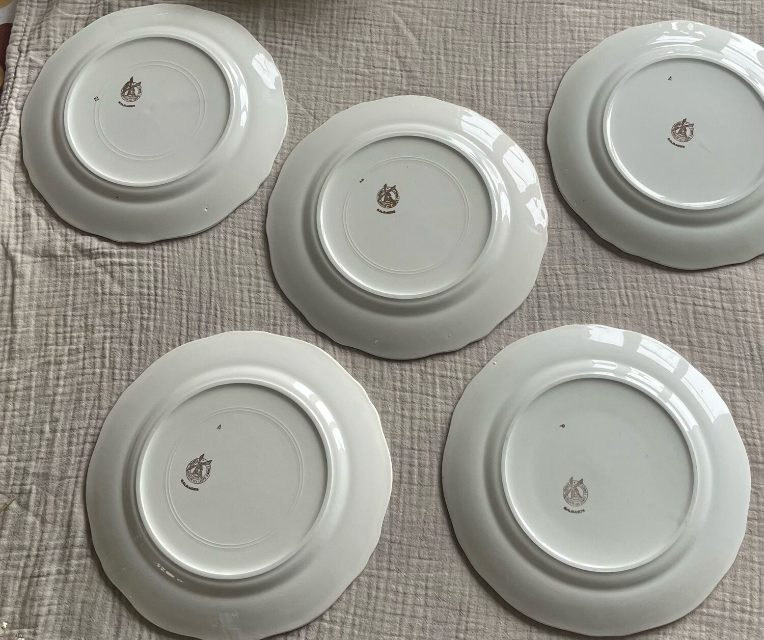 5 dessert plates Orchies Moulin des Loups