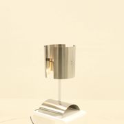 Rare Table Lamp in Stainless Steel by J. Bouvier, France, 1970s