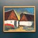 Original Mid Century Swedish Oil On Panel – “Houses” By K. G. Nilsson – Vintage & Framed
