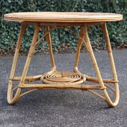 Table basse ronde en rotin style Audoux Minet
