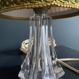 Lampe en cristal Vannes France -Pied sculpté avec étiquette d'origine
