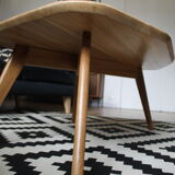 Asymmetrical oak coffee table