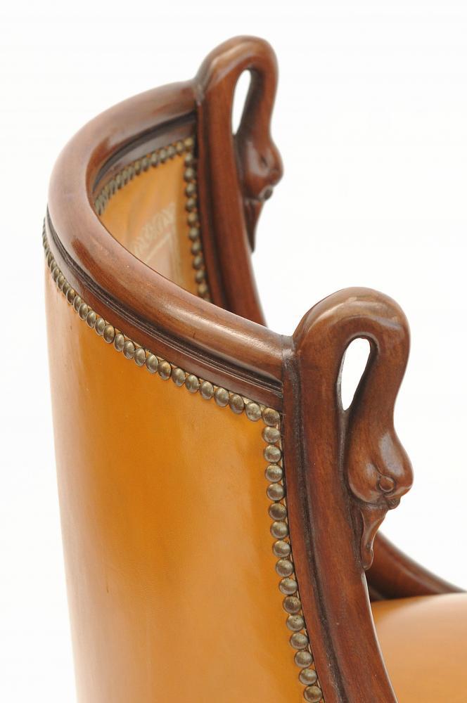 Series of 4 swan neck chairs