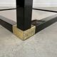 Coffee table in black and gold metal, smoked glass 70 years Romeo Rega vintage