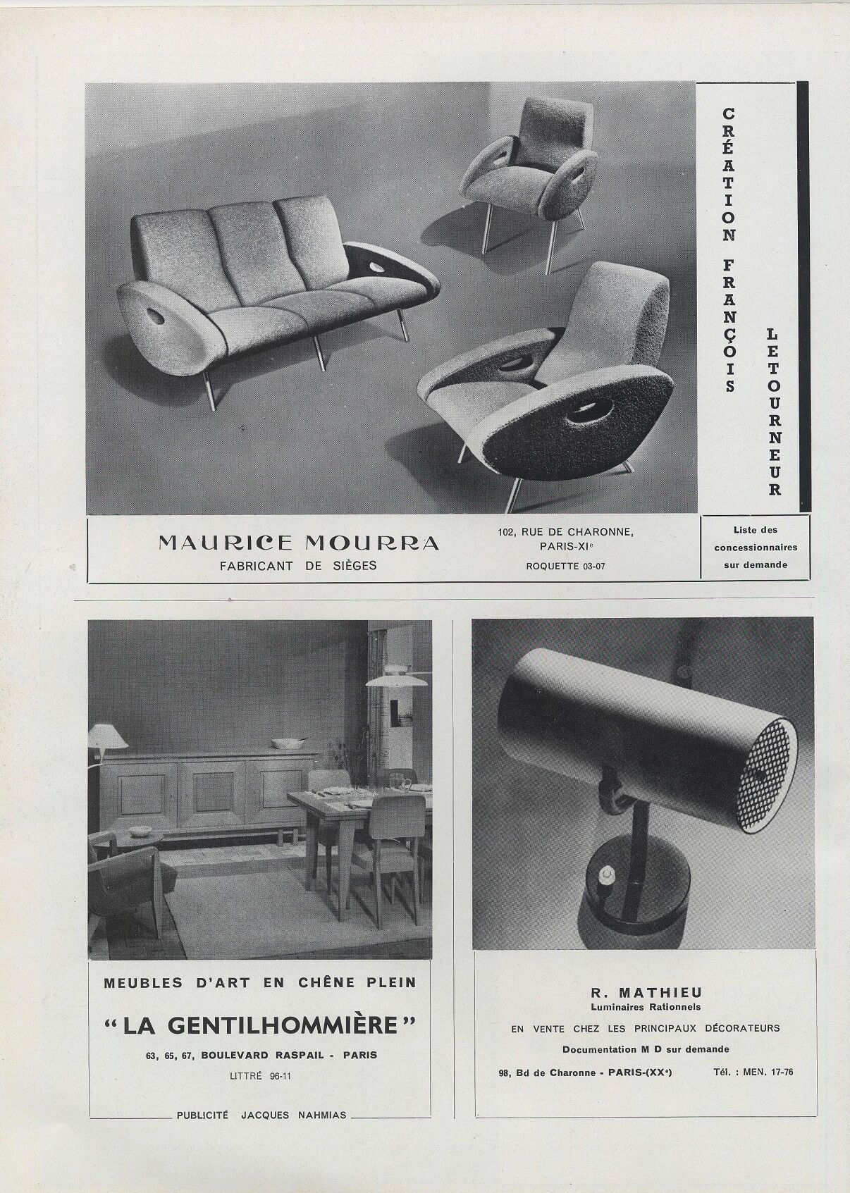 1/2 rare club chairs lounge chair François Letourneur for Maurice Mourra 1955