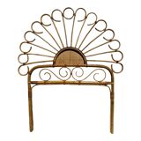Bamboo and rattan headboard, handcrafted on the Côte d'Azur, 1960