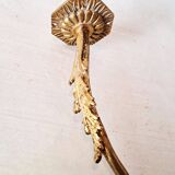 Gilt Bronze Wall Light With Green Ruffled Tulip