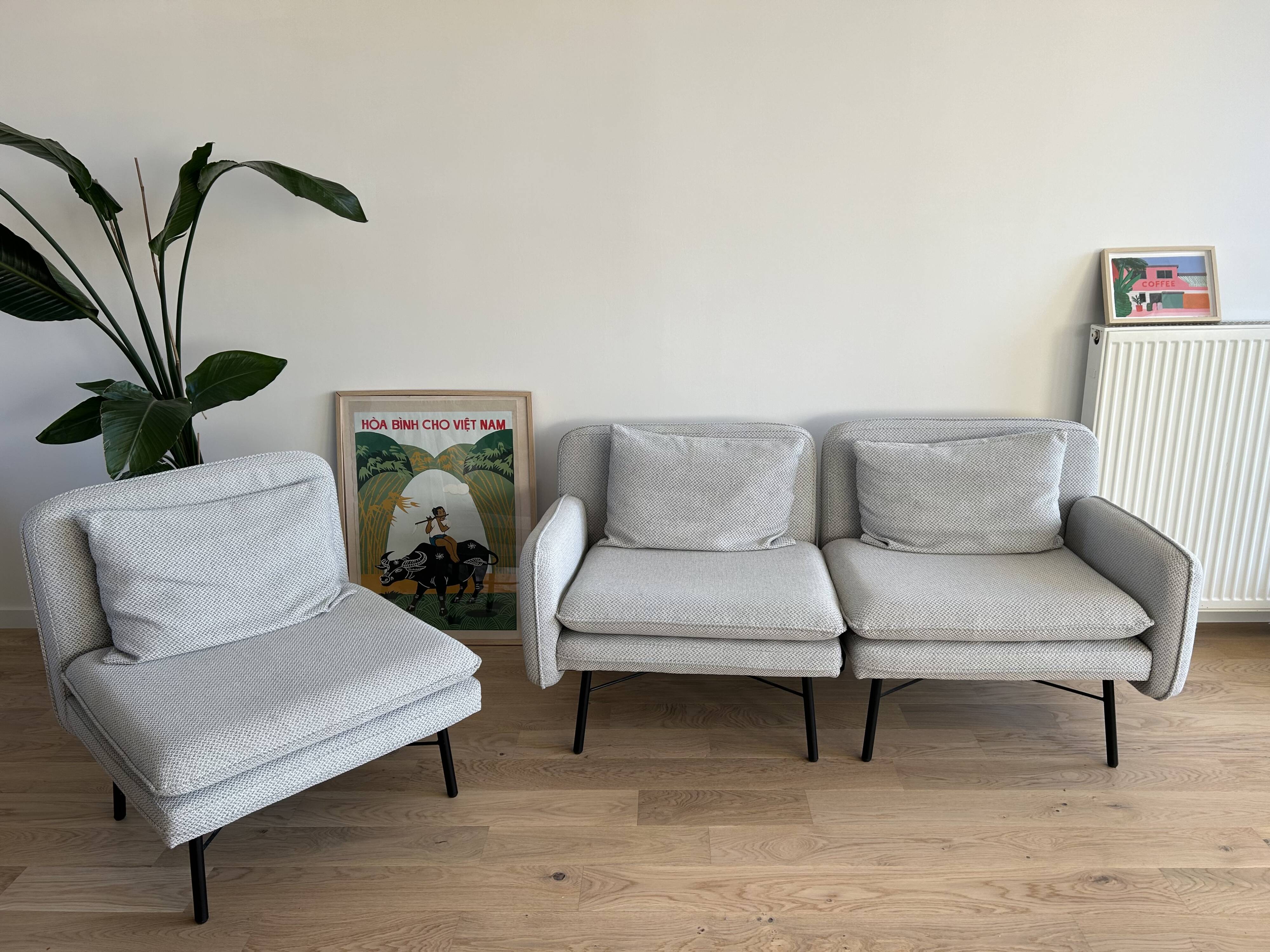 Light grey modular canapé Hübsch