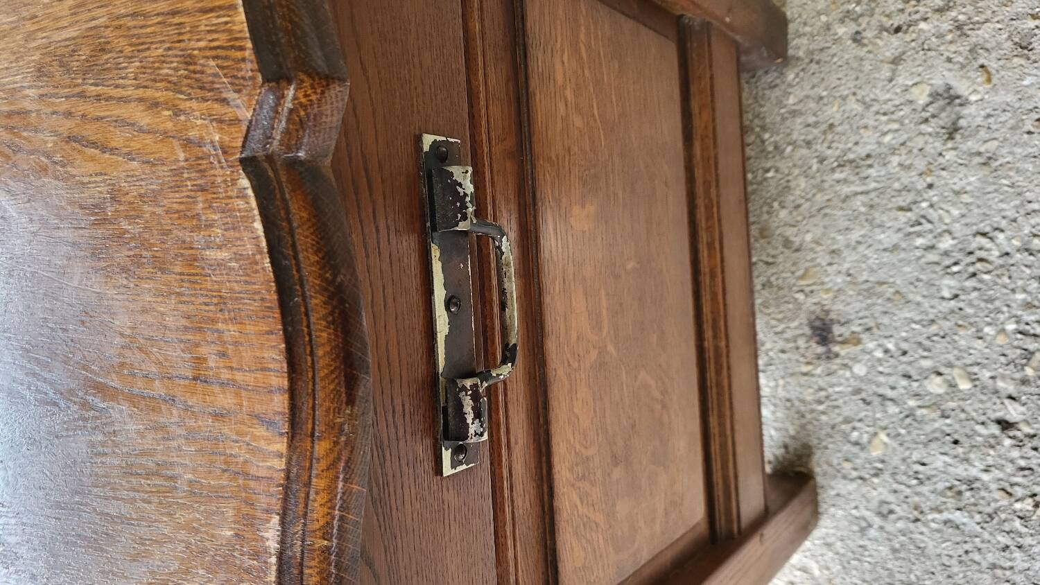Solid oak wooden chest