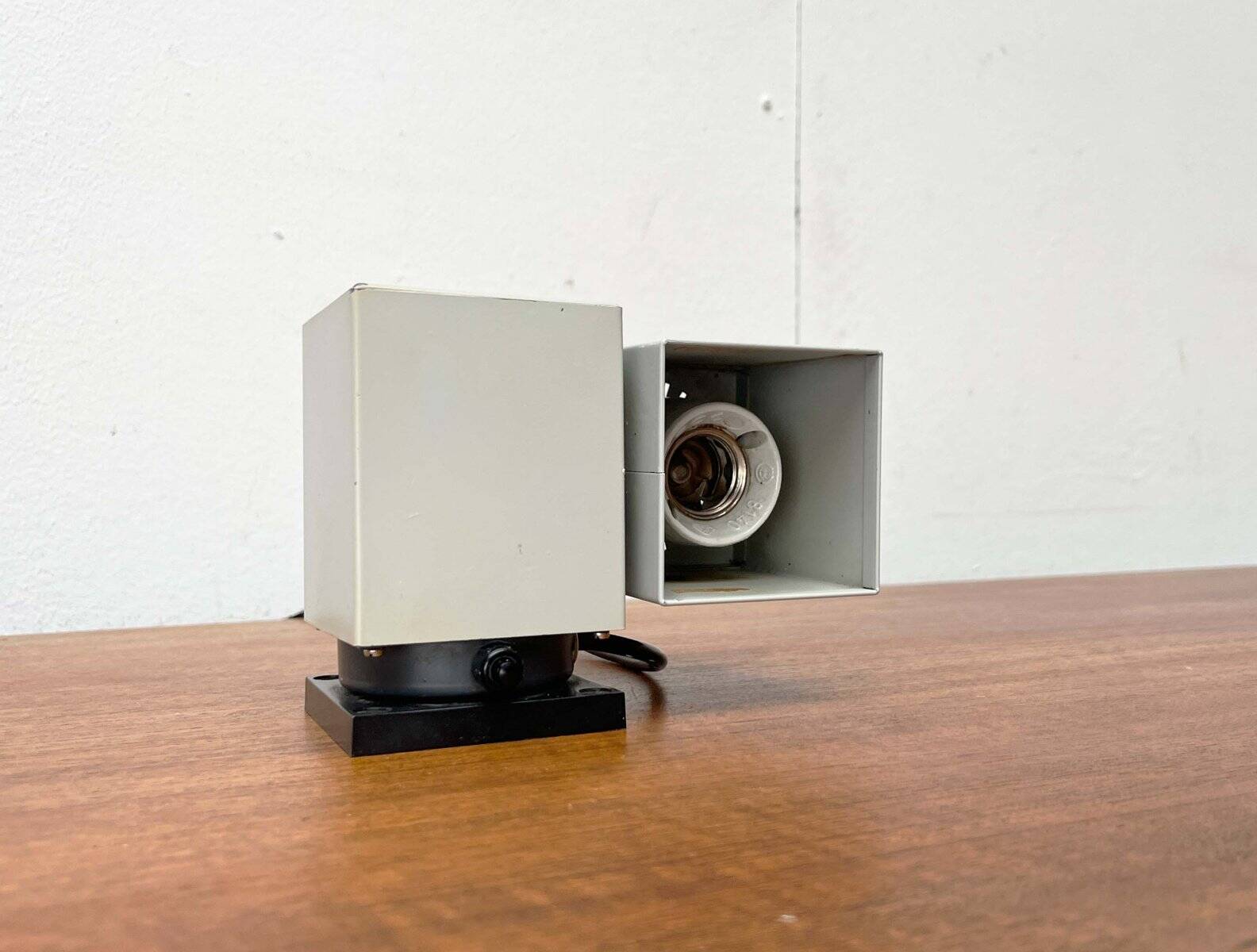 Mid-century minimalist cube wall table lamp 6015 by Kaiser, 1960