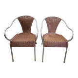 Stackable patio armchairs