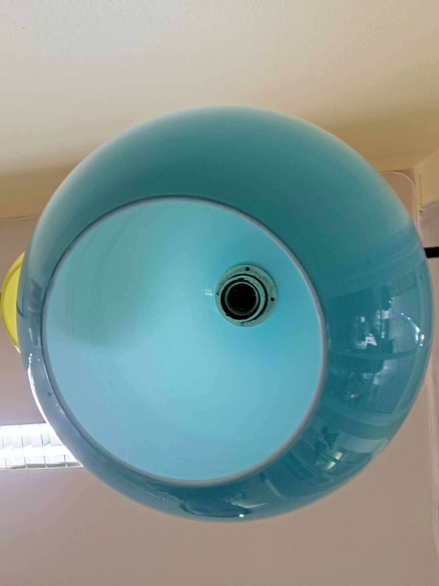 Pair of vintage ball pendant lights circa 1970