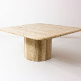 Square travertine coffee table