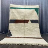Traditional handmade pure wool beni ourain rug, size 2/3 m.