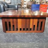 Table basse XL design vintage en bois exotique