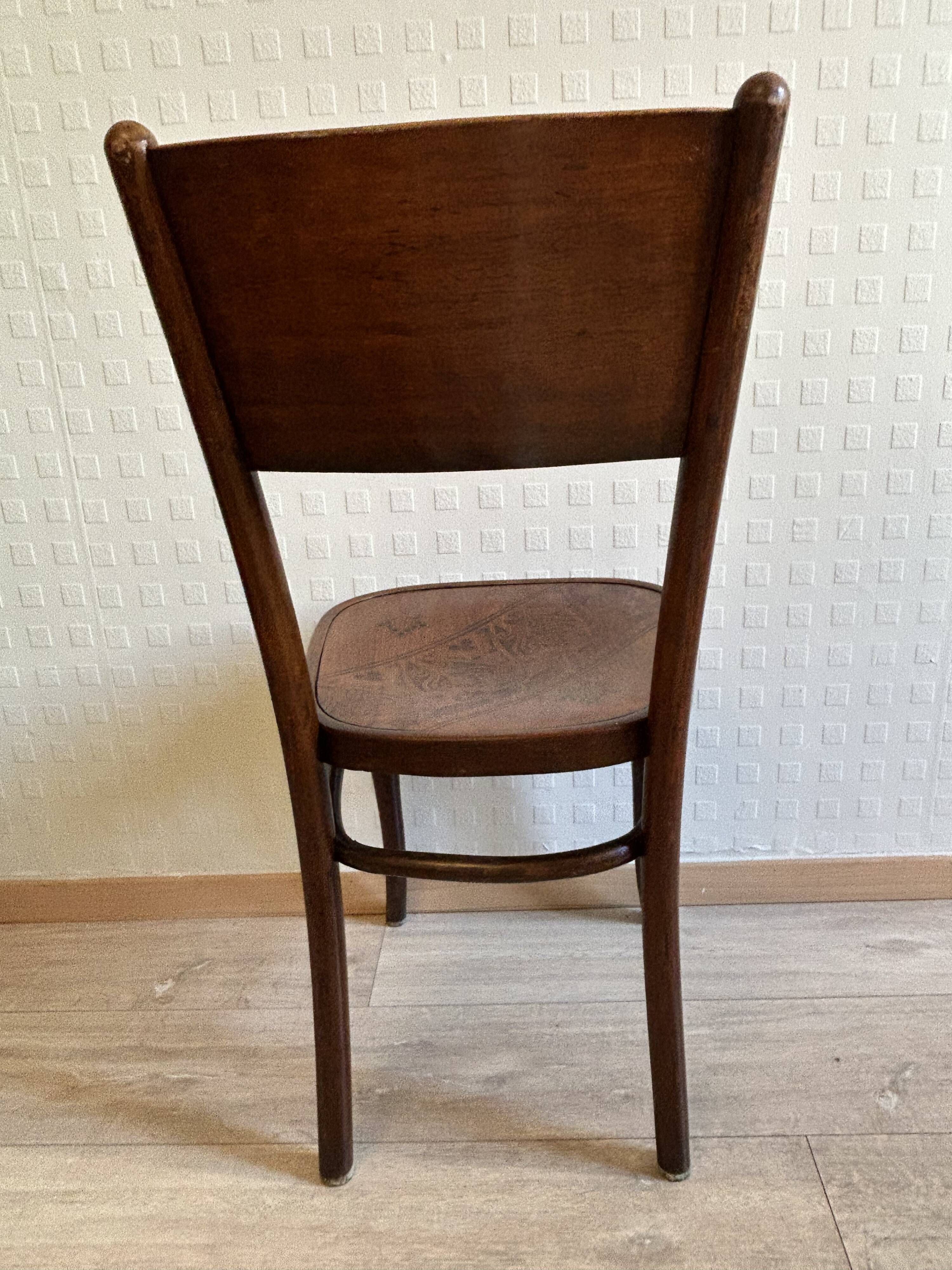 6 antique chairs Jacob & Josef Kohn – Vienna – Decorated bent wood – Style
