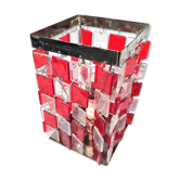LIVING ROOM LAMP DESIGN OF THE YEARS 1970 chrome with transparent and red squares