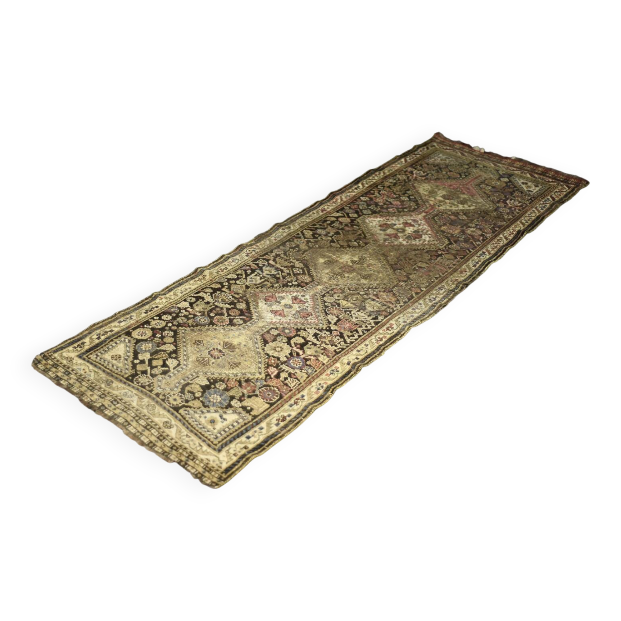 Handwoven oriental Qashqai nomadic rug, 1920s