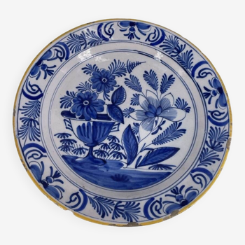 Large Delft Earthenware Plate from the 18th Century