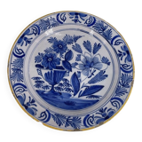 Large Delft Earthenware Plate from the 18th Century
