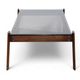 Percival Lafer coffee table in exotic wood and smoked glass – Brazil, 1970